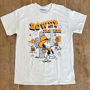 Peanuts Retro Graphic White and Orange Short Sleeve Tee